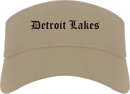 Detroit Lakes Minnesota MN Old English Mens Visor Cap Hat Khaki