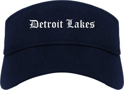 Detroit Lakes Minnesota MN Old English Mens Visor Cap Hat Navy Blue