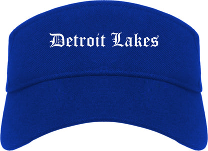Detroit Lakes Minnesota MN Old English Mens Visor Cap Hat Royal Blue