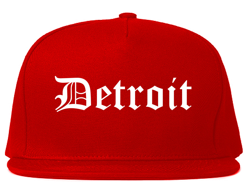 Detroit Michigan MI Old English Mens Snapback Hat Red
