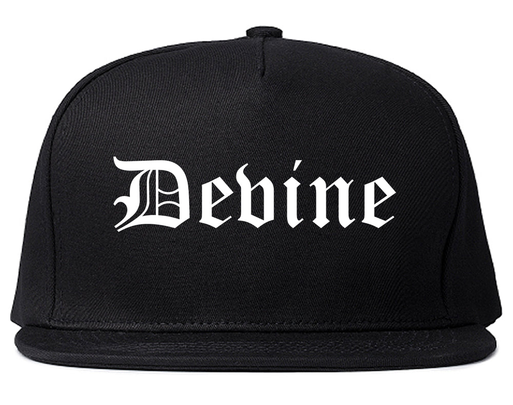 Devine Texas TX Old English Mens Snapback Hat Black