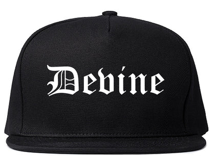 Devine Texas TX Old English Mens Snapback Hat Black