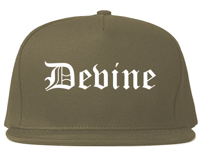 Devine Texas TX Old English Mens Snapback Hat Grey