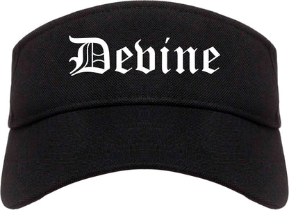 Devine Texas TX Old English Mens Visor Cap Hat Black