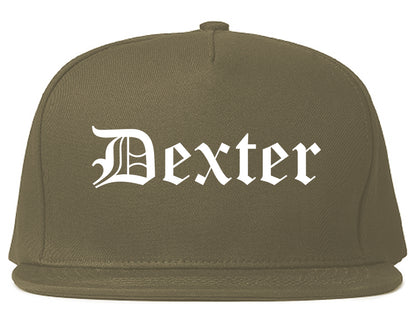 Dexter Missouri MO Old English Mens Snapback Hat Grey