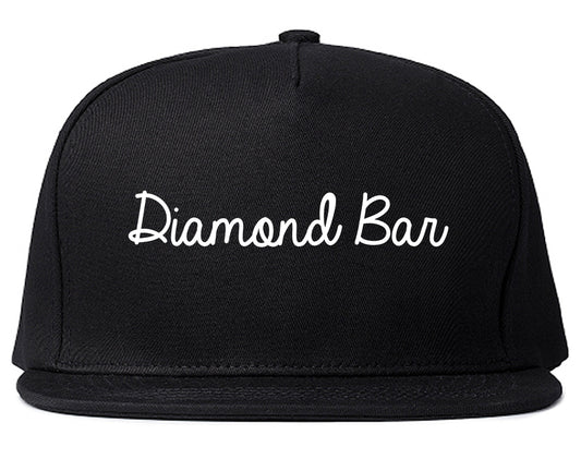 Diamond Bar California CA Script Mens Snapback Hat Black