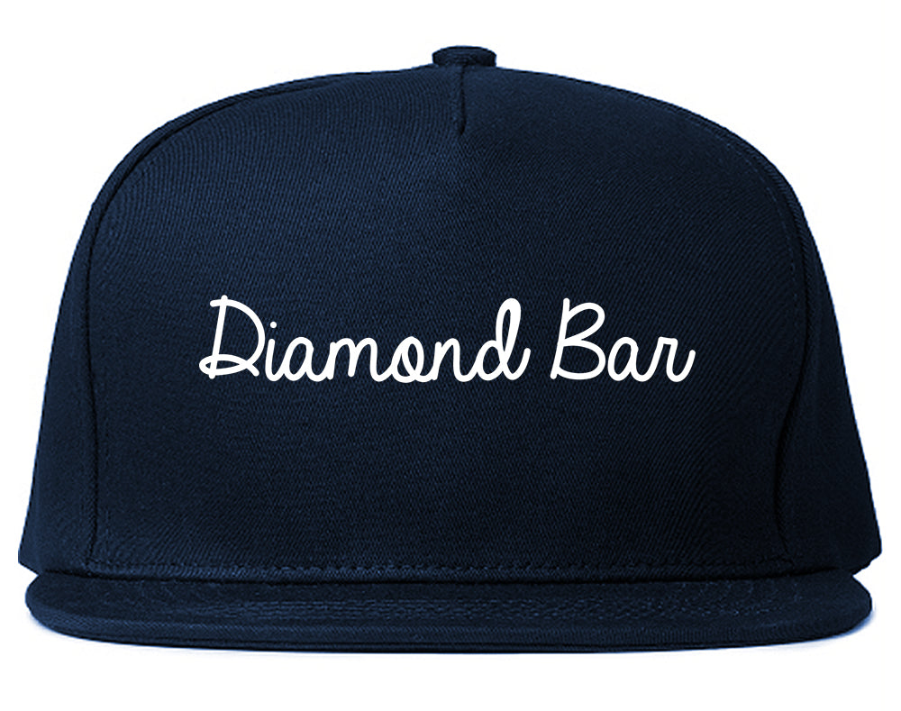 Diamond Bar California CA Script Mens Snapback Hat Navy Blue