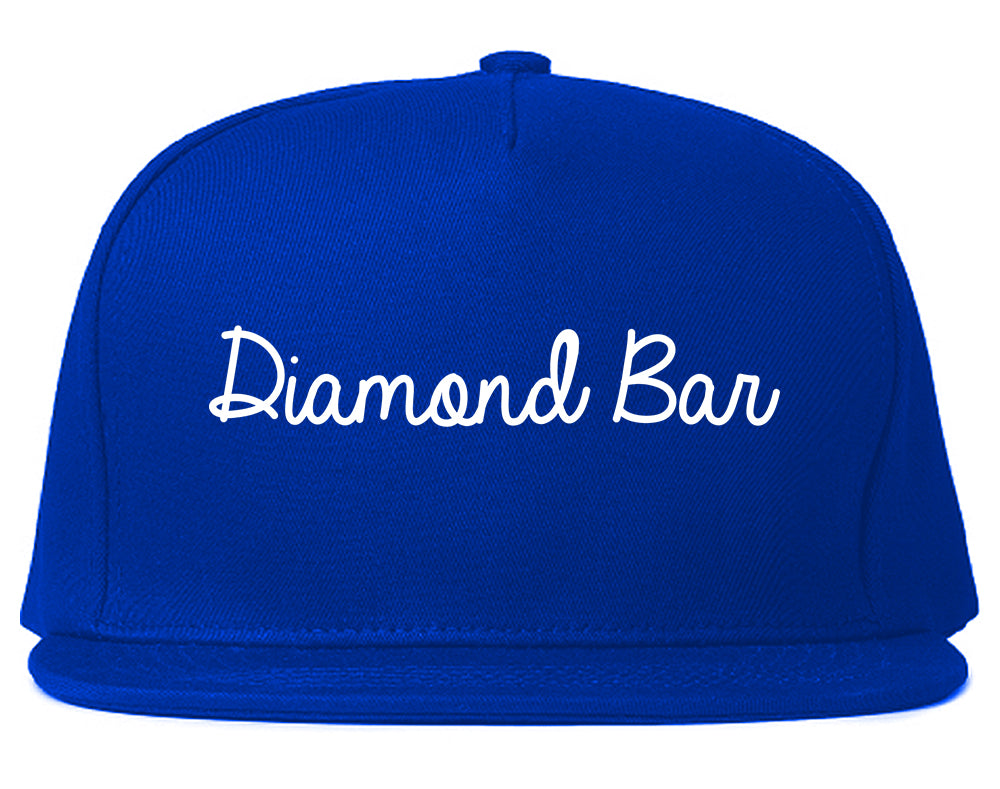 Diamond Bar California CA Script Mens Snapback Hat Royal Blue