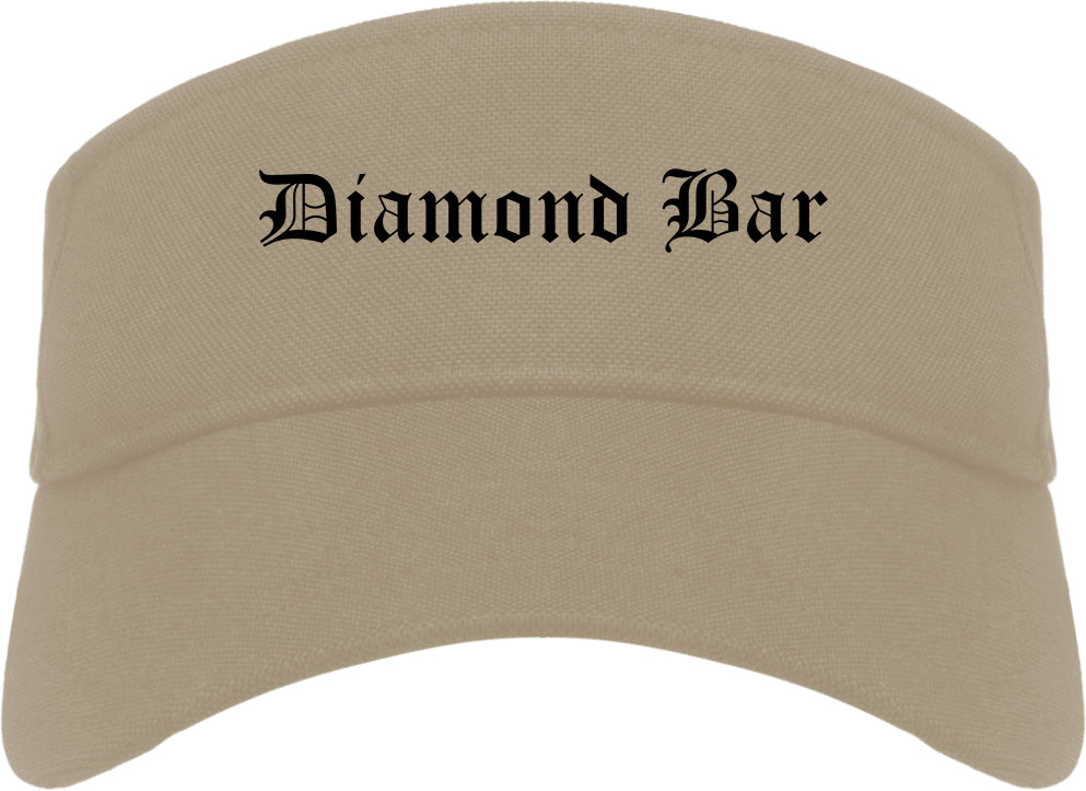 Diamond Bar California CA Old English Mens Visor Cap Hat Khaki