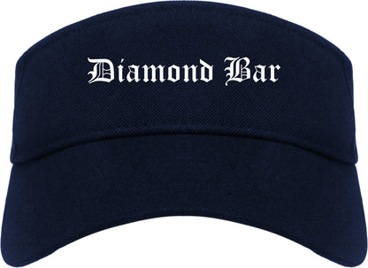 Diamond Bar California CA Old English Mens Visor Cap Hat Navy Blue