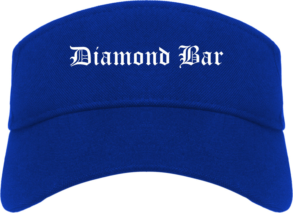 Diamond Bar California CA Old English Mens Visor Cap Hat Royal Blue
