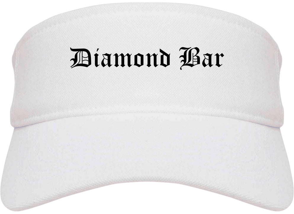 Diamond Bar California CA Old English Mens Visor Cap Hat White