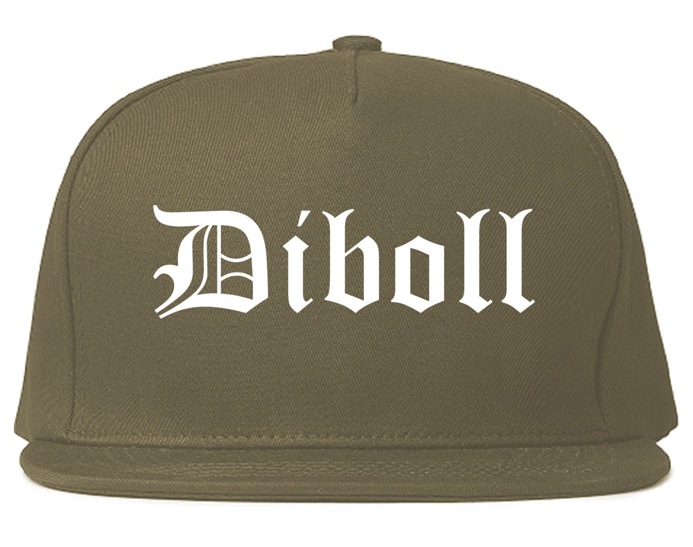 Diboll Texas TX Old English Mens Snapback Hat Grey