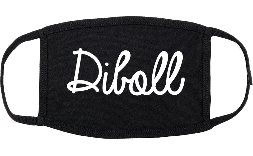 Diboll Texas TX Script Cotton Face Mask Black
