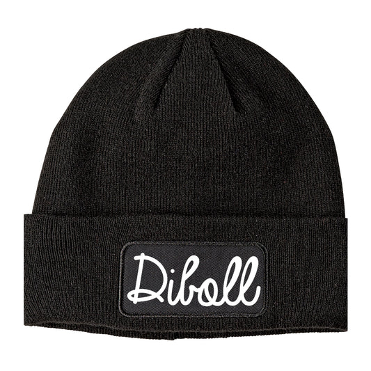 Diboll Texas TX Script Mens Knit Beanie Hat Cap Black