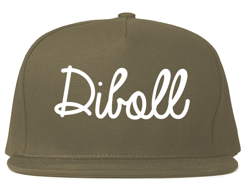 Diboll Texas TX Script Mens Snapback Hat Grey
