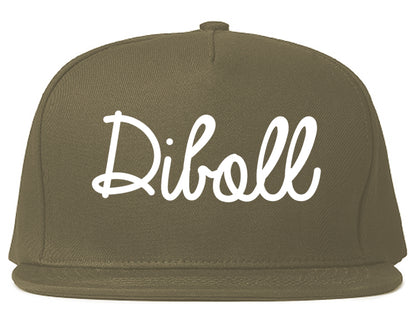Diboll Texas TX Script Mens Snapback Hat Grey