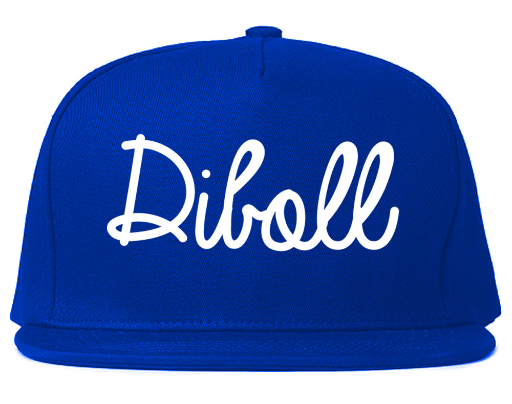 Diboll Texas TX Script Mens Snapback Hat Royal Blue