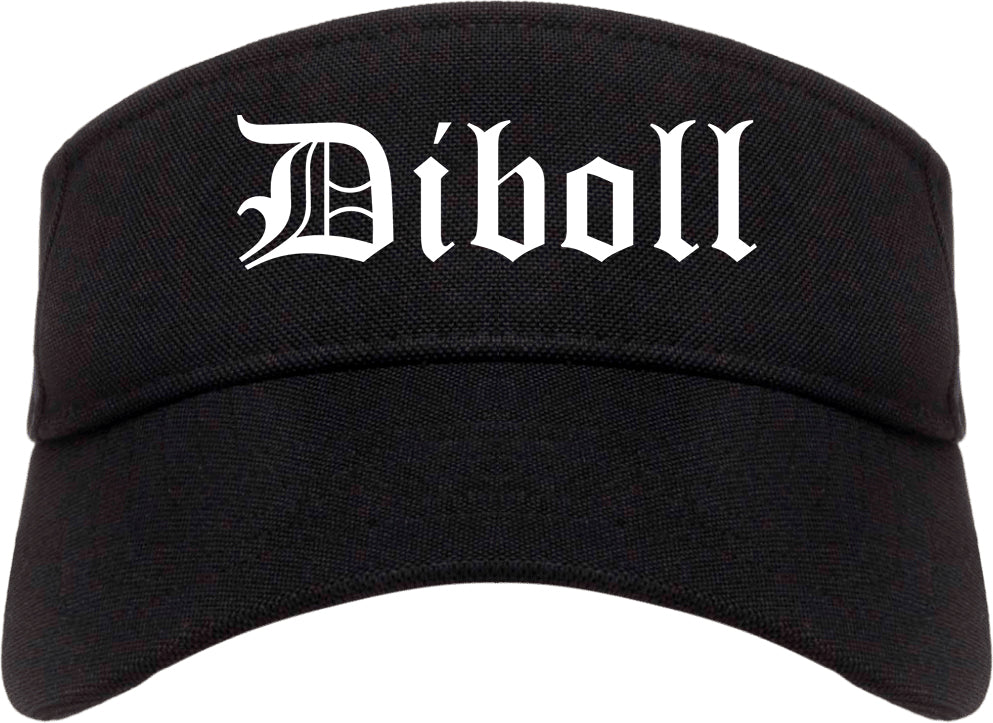 Diboll Texas TX Old English Mens Visor Cap Hat Black