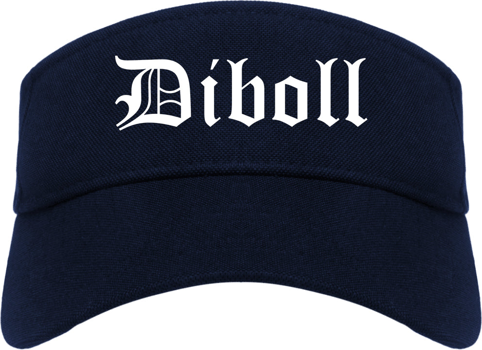 Diboll Texas TX Old English Mens Visor Cap Hat Navy Blue
