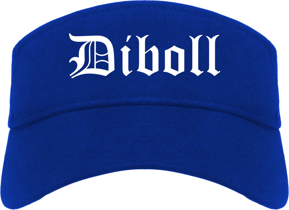 Diboll Texas TX Old English Mens Visor Cap Hat Royal Blue