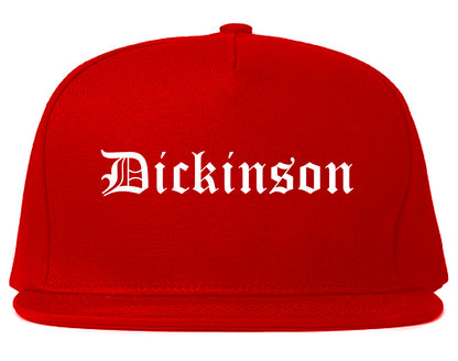 Dickinson North Dakota ND Old English Mens Snapback Hat Red