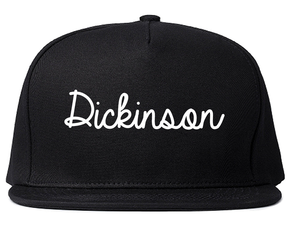 Dickinson North Dakota ND Script Mens Snapback Hat Black