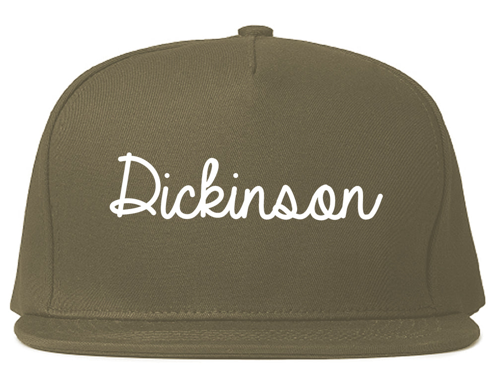 Dickinson North Dakota ND Script Mens Snapback Hat Grey