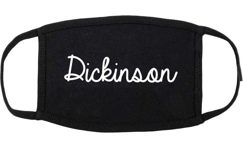 Dickinson Texas TX Script Cotton Face Mask Black