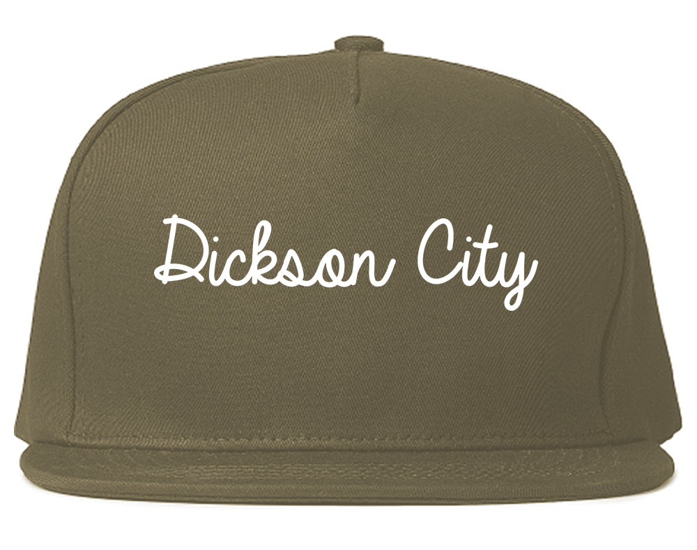 Dickson City Pennsylvania PA Script Mens Snapback Hat Grey