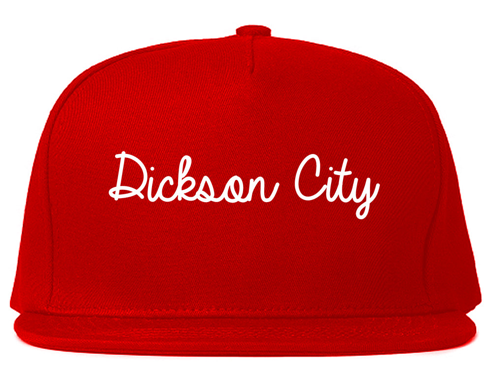 Dickson City Pennsylvania PA Script Mens Snapback Hat Red
