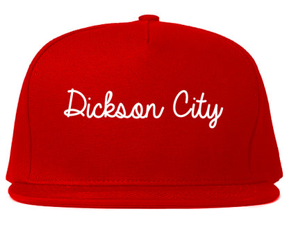 Dickson City Pennsylvania PA Script Mens Snapback Hat Red