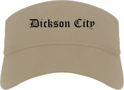 Dickson City Pennsylvania PA Old English Mens Visor Cap Hat Khaki