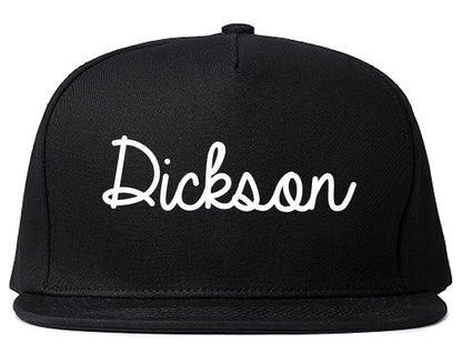 Dickson Tennessee TN Script Mens Snapback Hat Black
