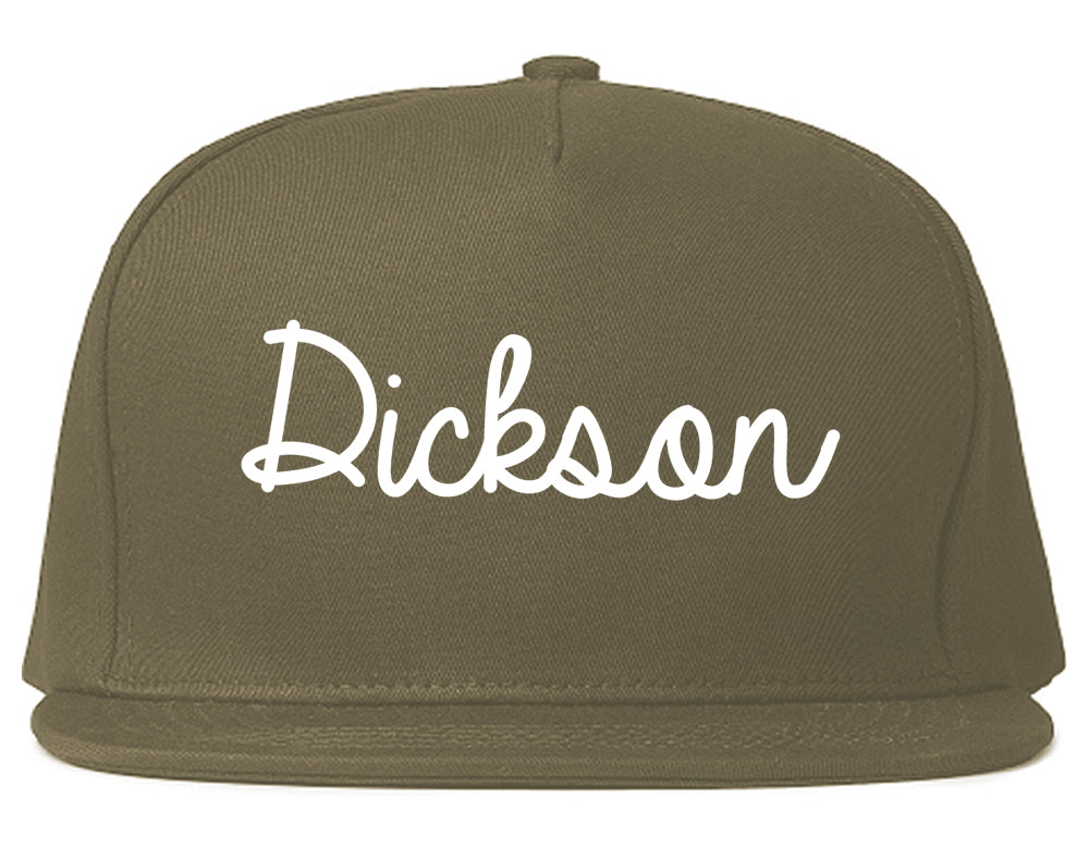 Dickson Tennessee TN Script Mens Snapback Hat Grey
