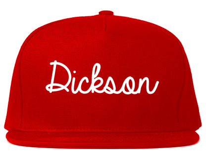 Dickson Tennessee TN Script Mens Snapback Hat Red