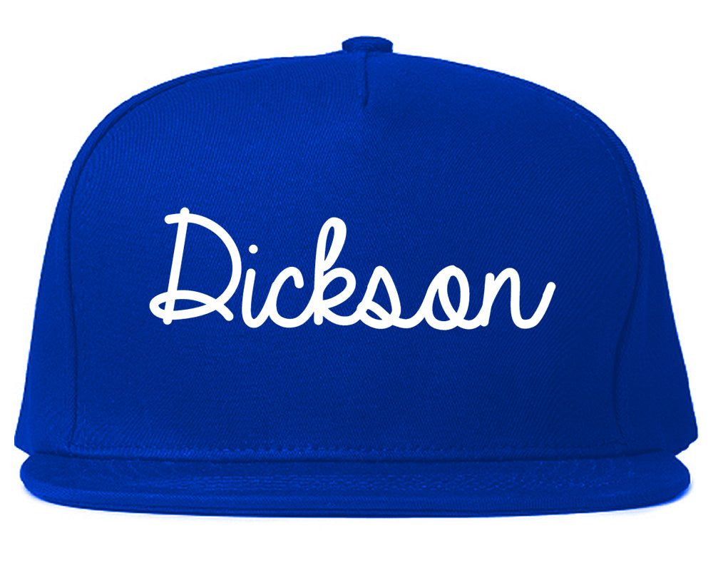 Dickson Tennessee TN Script Mens Snapback Hat Royal Blue