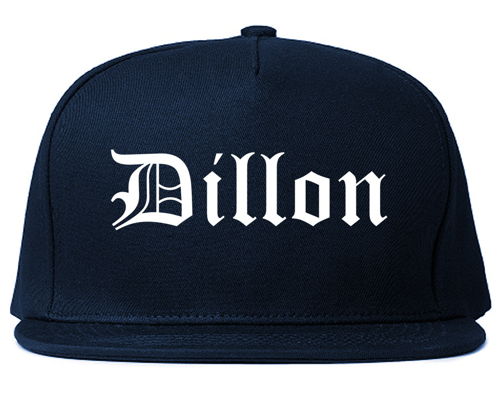 Dillon South Carolina SC Old English Mens Snapback Hat Navy Blue