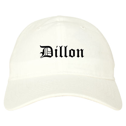 Dillon South Carolina SC Old English Mens Dad Hat Baseball Cap White
