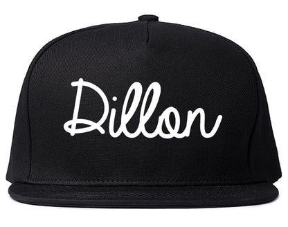 Dillon South Carolina SC Script Mens Snapback Hat Black