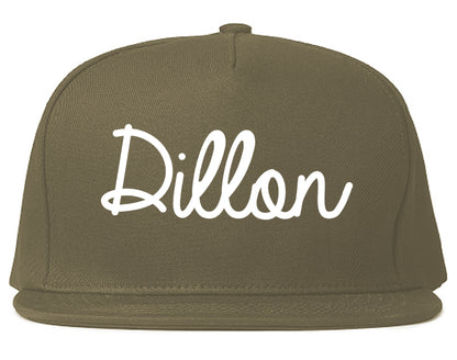 Dillon South Carolina SC Script Mens Snapback Hat Grey