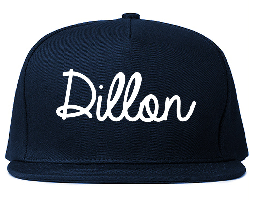 Dillon South Carolina SC Script Mens Snapback Hat Navy Blue