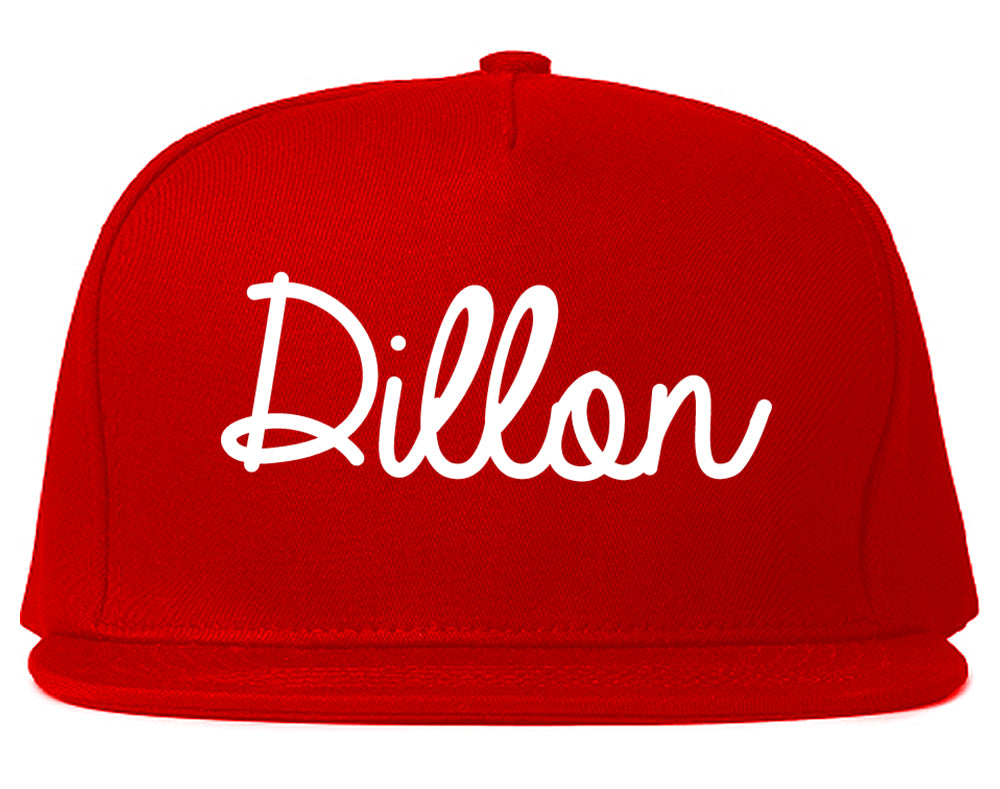 Dillon South Carolina SC Script Mens Snapback Hat Red
