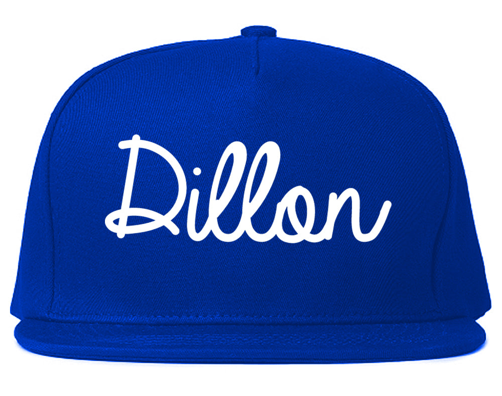 Dillon South Carolina SC Script Mens Snapback Hat Royal Blue