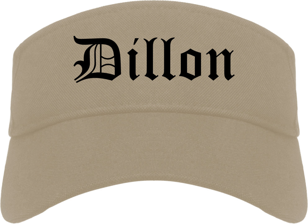 Dillon South Carolina SC Old English Mens Visor Cap Hat Khaki