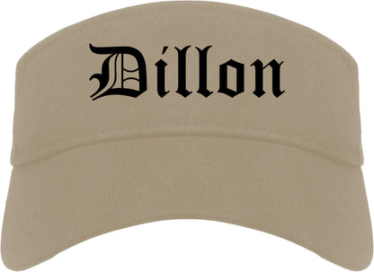 Dillon South Carolina SC Old English Mens Visor Cap Hat Khaki