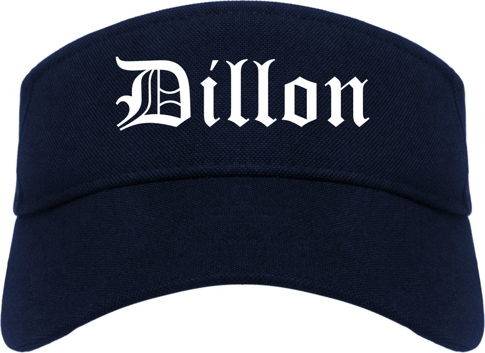 Dillon South Carolina SC Old English Mens Visor Cap Hat Navy Blue