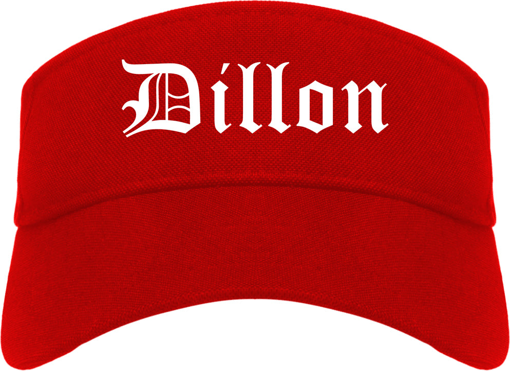 Dillon South Carolina SC Old English Mens Visor Cap Hat Red