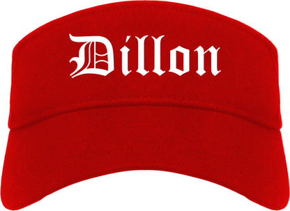 Dillon South Carolina SC Old English Mens Visor Cap Hat Red