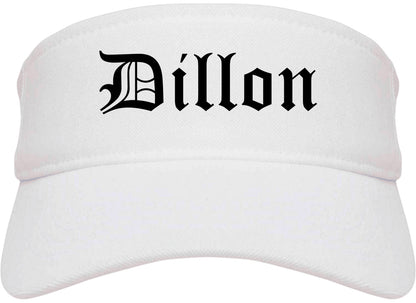 Dillon South Carolina SC Old English Mens Visor Cap Hat White